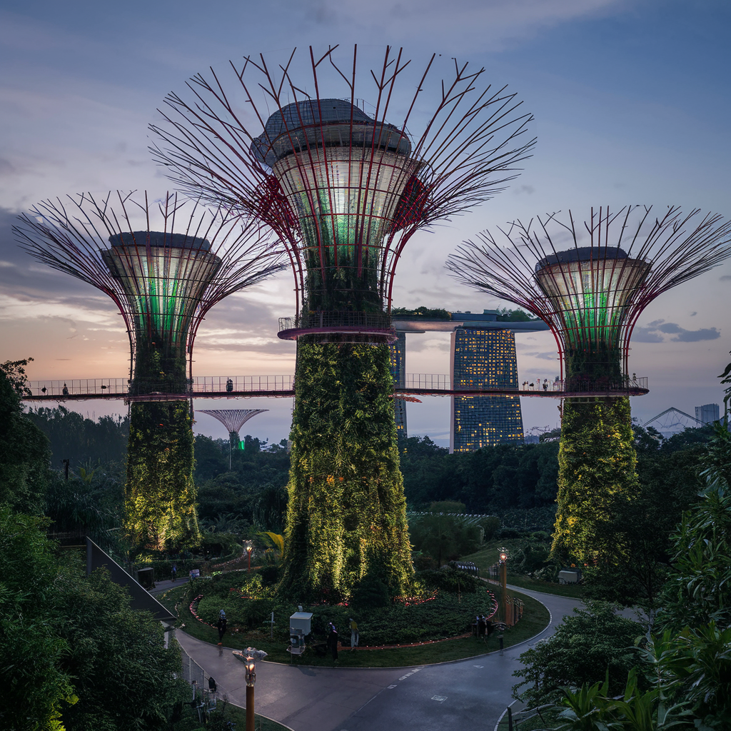 Vista del distrito financiero de Singapur con rascacielos modernos