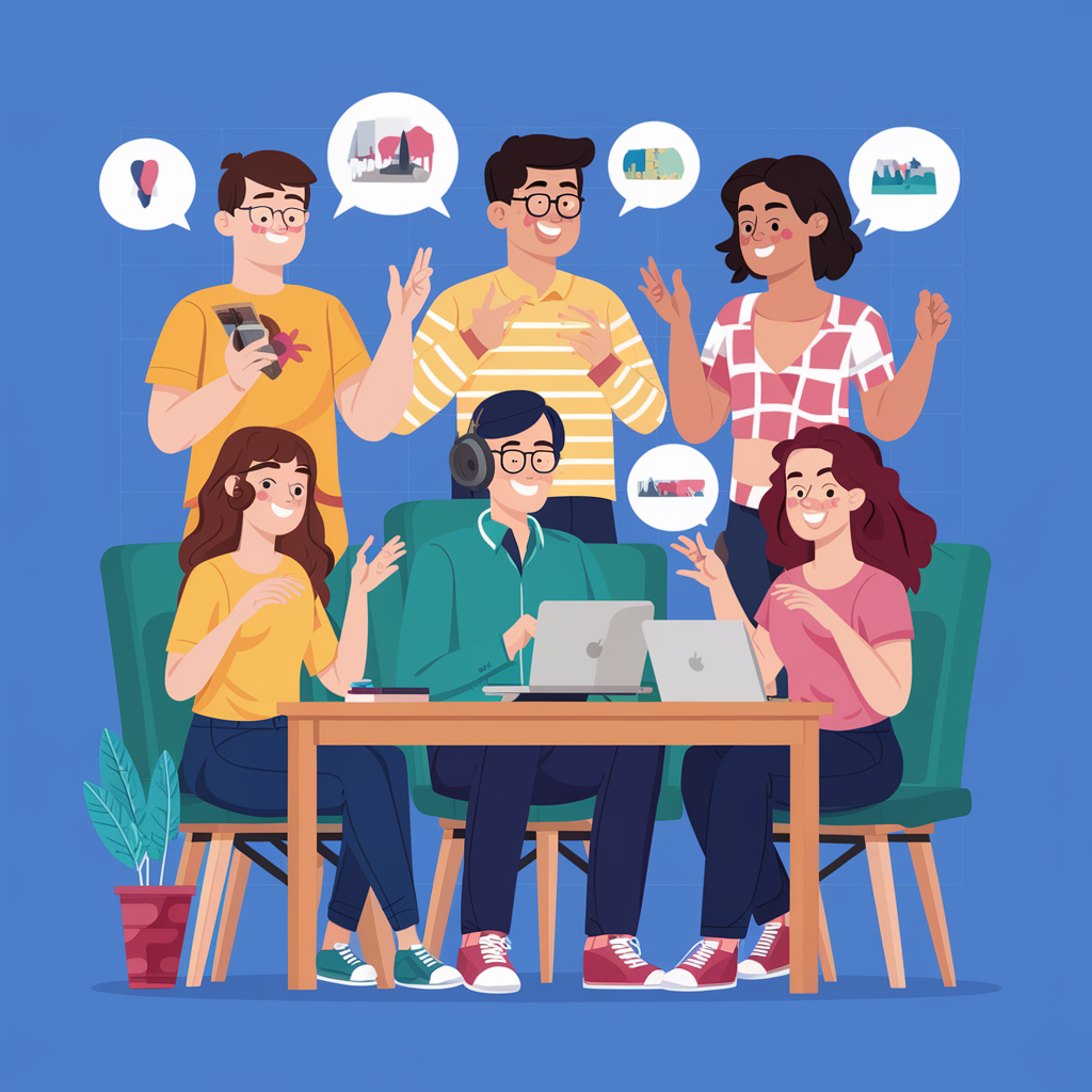 Amigos en videollamada planeando un viaje virtual