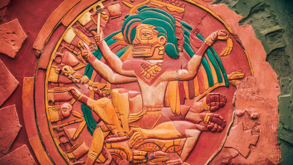 Detalle de los murales en Teotihuacan